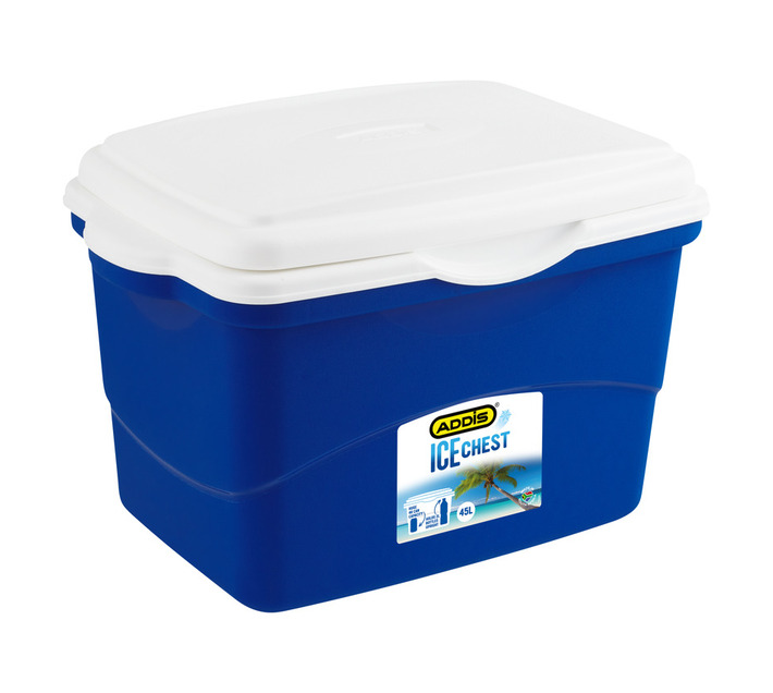 Addis Ice Chest Cooler Box Blue 45 L Builders Outdoor Garden and