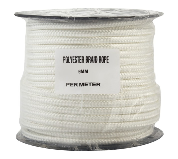 Builders Polyester Braided Rope (6mm x per meter) Builders
