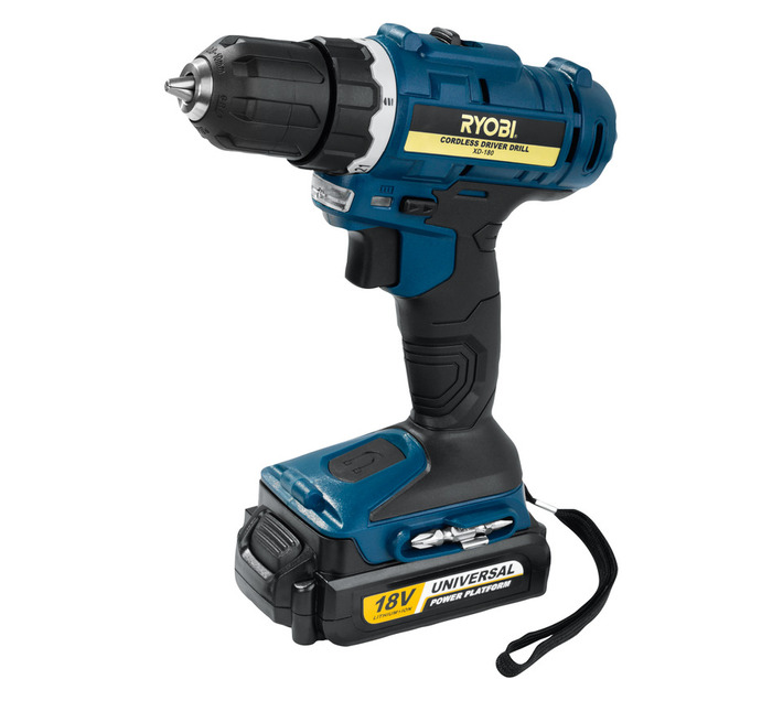 Ryobi 18V Li-ion Starter Kit Driver Drill 10 mm Includes Battery