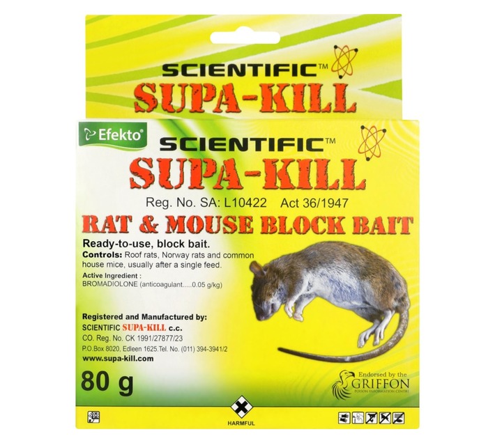 Efekto Supa-Kill Rat and Mouse Bait Station with Bait - Black