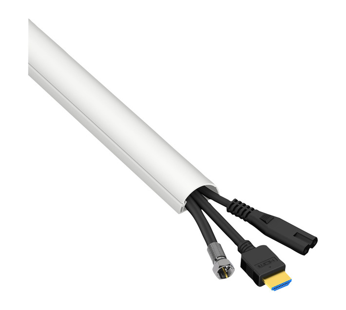 D-Line Cable Management Box & Tube Bundle - White Cord Organizer For Desk & Home Office