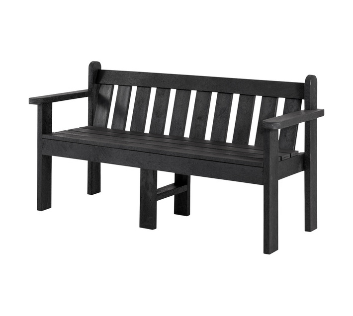 Eco Outdoor Royal 3-Seater Bench Garden Seating Black Builders