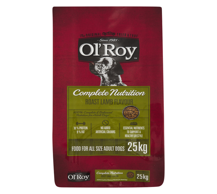 Ol' Roy Dog Food Roast Lamb Flavour Dry Dog Food 25 kg Builders