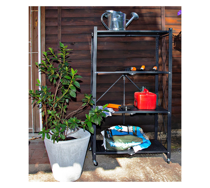 Wildberry Fold Away Storage Rack Black 340 x 710 x 1260 mm