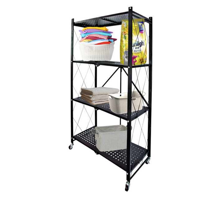Wildberry Fold Away Storage Rack Black 340 x 710 x 1260 mm